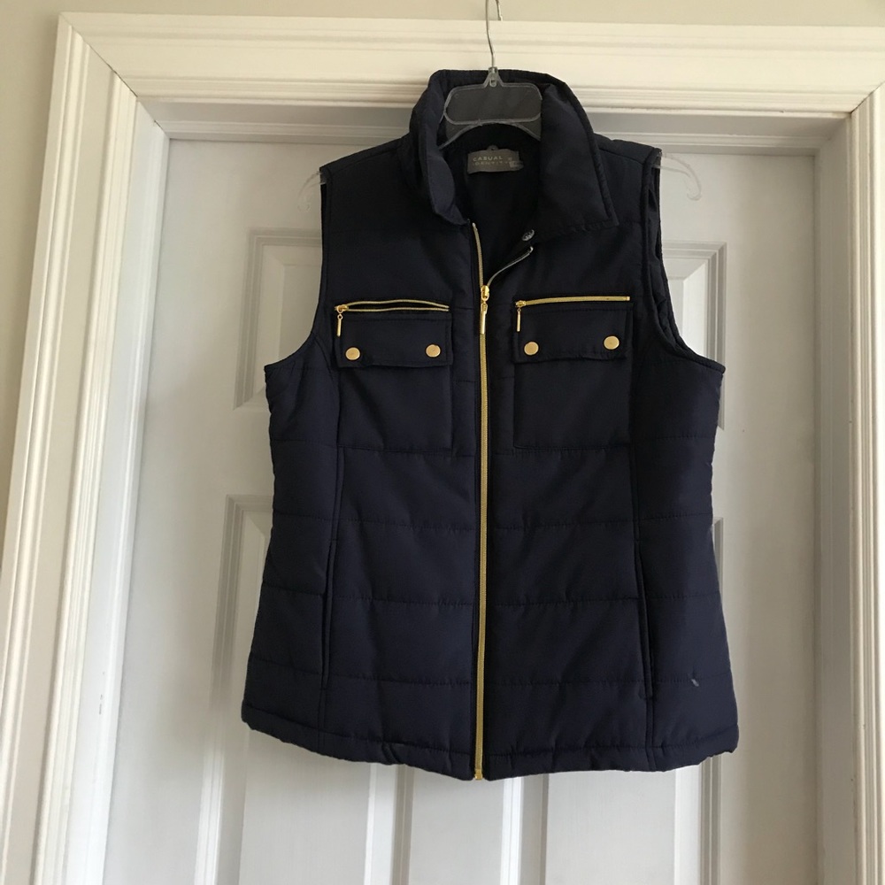 Navy blue vest with gold trim - size M